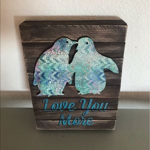 Penguin Wood Sign